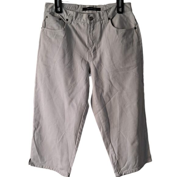 Bill Blass Petite Khaki 100% Cotton Easy Fit Capri - Size 8P - Picture 1 of 12